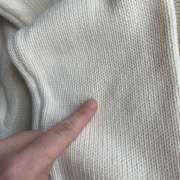 Holebrook Sweden Cable Knit Cream Fisherman Sweater Large Cotton Neutral Minimal - Picture 9 of 9